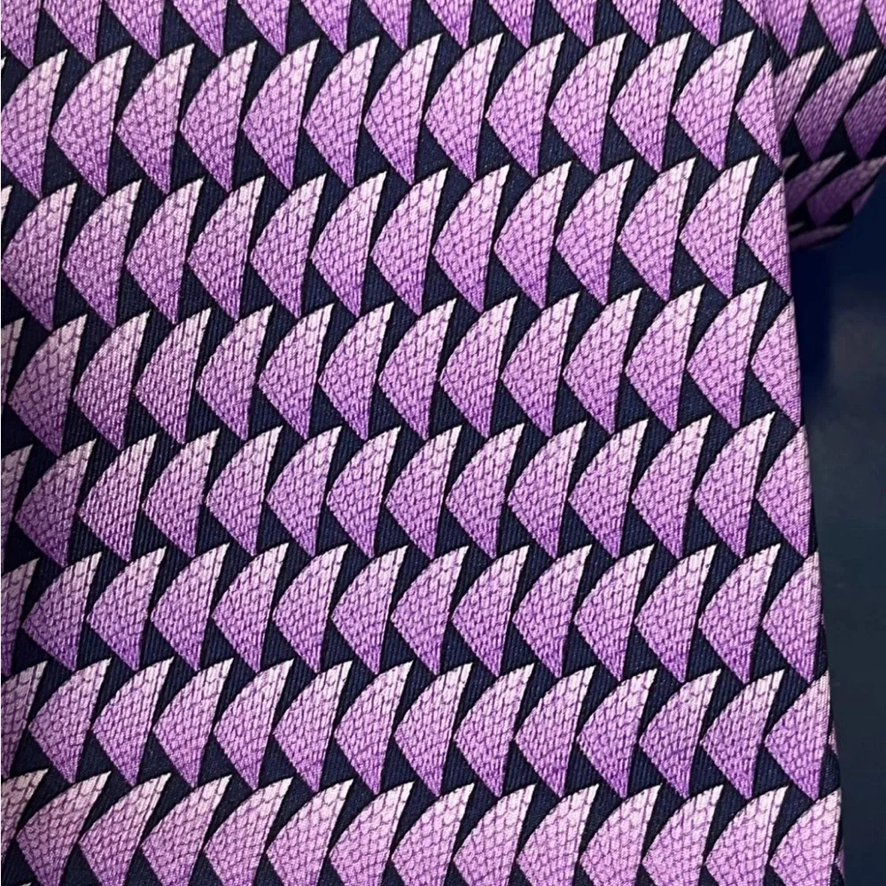 Thomas Pink London Geometric Triangle Silk Tie Purple Blue Jermyn Street England